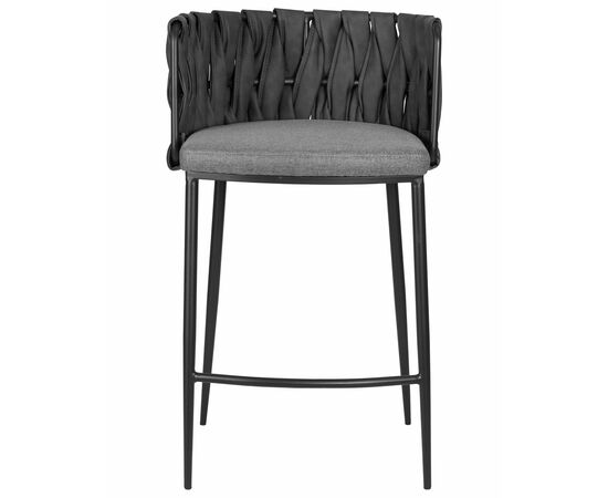 Стул полубарный DOBRIN AMELIA COUNTER, серая ткань (F-48), темно-серый винтажный PU (MF-12), Вариант: серая ткань (F-48), темно-серый винтажный PU (MF-12), изображение 6 | Интернет магазин мебели и декора LifeDekor