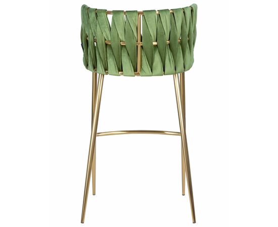 Стул барный DOBRIN EMMA GOLD, зеленый велюр (VF-08), Вариант: зеленый велюр (VF-08), изображение 5 | Интернет магазин мебели и декора LifeDekor