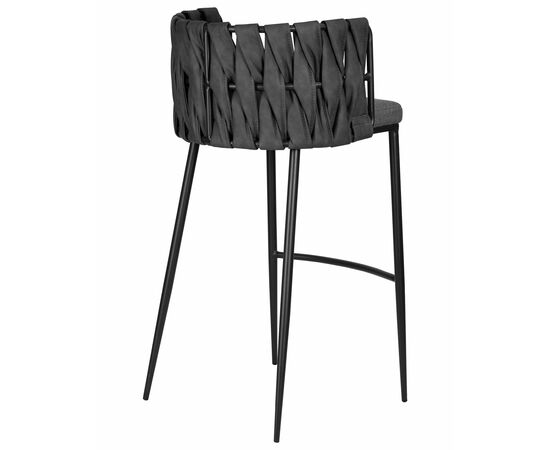 Стул барный DOBRIN AMELIA, серая ткань (F-48), темно-серый винтажный PU (MF-12), Вариант: серая ткань (F-48), темно-серый винтажный PU (MF-12), изображение 4 | Интернет магазин мебели и декора LifeDekor