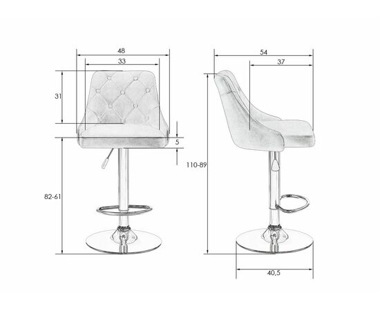 Стул барный DOBRIN JOSEPH BLACK, пудрово-сиреневый велюр (MJ9-52), Вариант: пудрово-сиреневый велюр (MJ9-52), изображение 9 | Интернет магазин мебели и декора LifeDekor