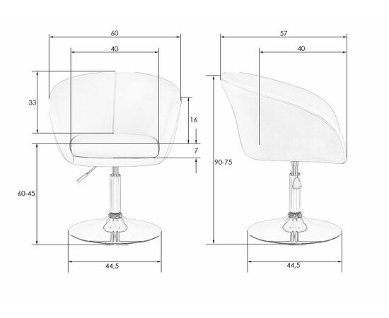 Кресло дизайнерское DOBRIN EDISON BLACK, серый велюр (1922-19), Вариант: серый велюр (1922-19), изображение 9 | Интернет магазин мебели и декора LifeDekor