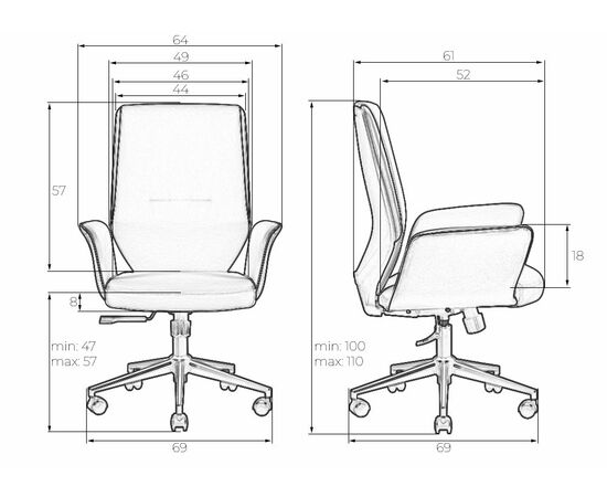 Офисное кресло для руководителей DOBRIN MAXWELL, кремово-черный, Вариант: кремово-черный, изображение 9 | Интернет магазин мебели и декора LifeDekor
