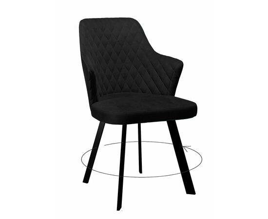 Стул DikLine 245 поворотный, К21 черный, ножки черные | Интернет магазин мебели и декора LifeDekor