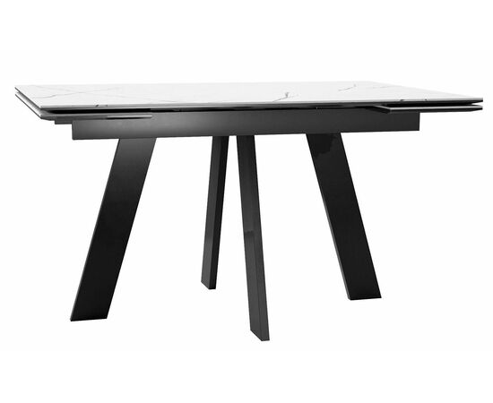 Стол DikLine SKM140 Керамика Белый мрамор/подстолье черное/опоры черные (2 уп.) | Интернет магазин мебели и декора LifeDekor