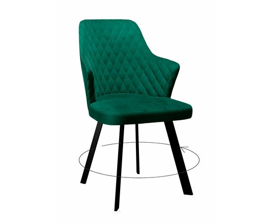 Стул DikLine 245 поворотный, К13 изумруд, ножки черные | Интернет магазин мебели и декора LifeDekor