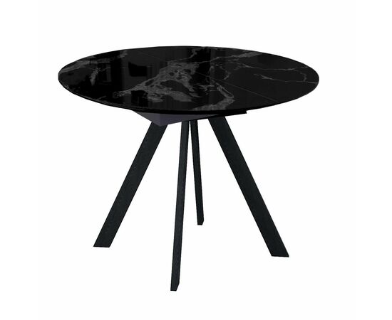 Стол DikLine SFC100 d1000 стекло Оптивайт Черный мрамор/подстолье черное | Интернет магазин мебели и декора LifeDekor