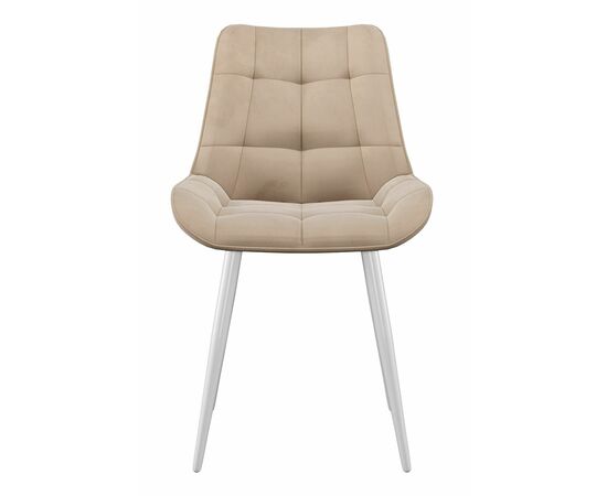 Стул DikLine 206М B03 BEIGE, ножки белые, изображение 2 | Интернет магазин мебели и декора LifeDekor