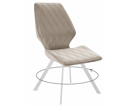 Стул DikLine 243 B03 BEIGE поворотный/ ножки белые | Интернет магазин мебели и декора LifeDekor