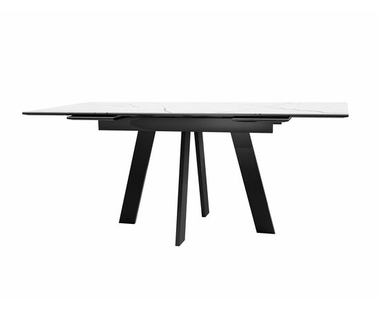 Стол DikLine SKM140 Керамика Белый мрамор/подстолье черное/опоры черные (2 уп.), изображение 4 | Интернет магазин мебели и декора LifeDekor