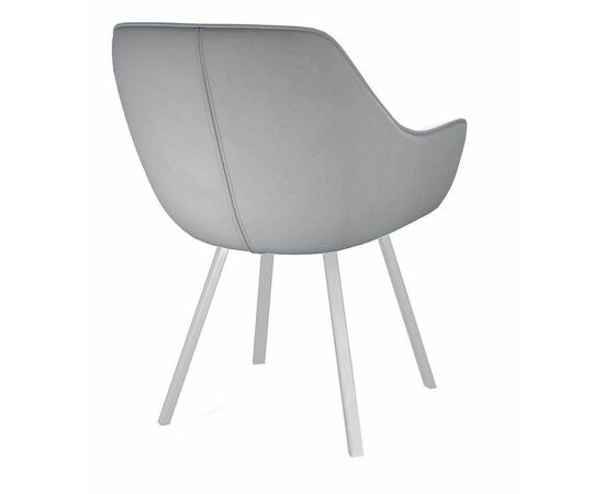 Стул DikLine 252 М поворотный, B22 GREY, ножки белые, изображение 2 | Интернет магазин мебели и декора LifeDekor