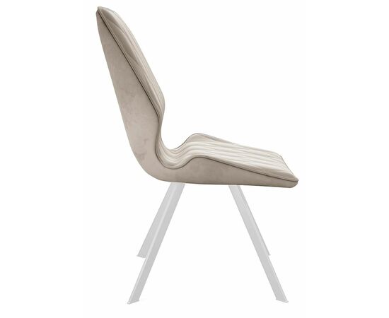 Стул DikLine 243 B03 BEIGE поворотный/ ножки белые, изображение 4 | Интернет магазин мебели и декора LifeDekor
