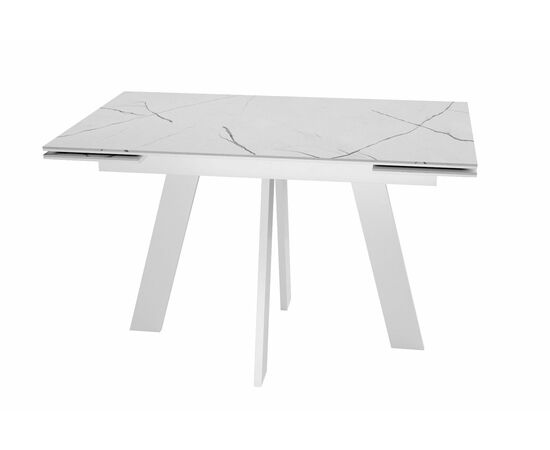 Стол DikLine SKM120 Керамика Белый мрамор/подстолье белое/опоры белые (2 уп.), изображение 5 | Интернет магазин мебели и декора LifeDekor