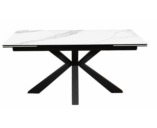 Стол DikLine SFE140 Керамика Белый мрамор/подстолье черное/опоры черные (2 уп.), изображение 3 | Интернет магазин мебели и декора LifeDekor