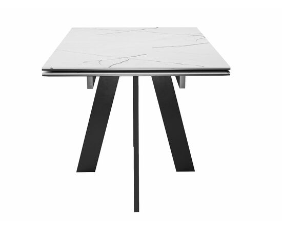 Стол DikLine SKM140 Керамика Белый мрамор/подстолье черное/опоры черные (2 уп.), изображение 2 | Интернет магазин мебели и декора LifeDekor