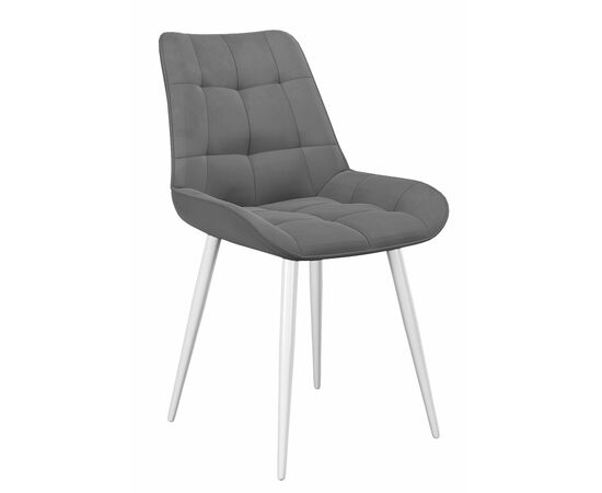 Стул DikLine 206М B22 GREY, ножки белые | Интернет магазин мебели и декора LifeDekor