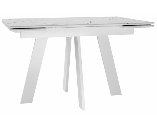 Стол DikLine SKM120 Керамика Белый мрамор/подстолье белое/опоры белые (2 уп.) | Интернет магазин мебели и декора LifeDekor