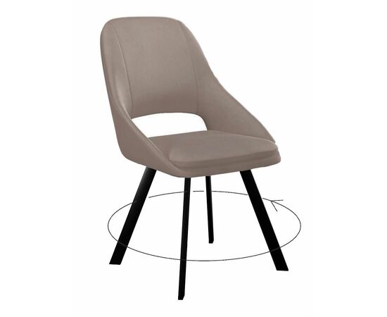 Стул DikLine 247 поворотный, Z48 капучино, ножки черные | Интернет магазин мебели и декора LifeDekor