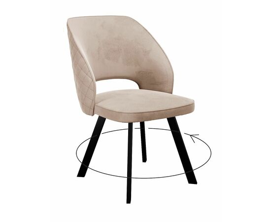 Стул DikLine 274 поворотный Z128 бежевый, ножки черные | Интернет магазин мебели и декора LifeDekor