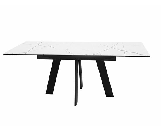 Стол DikLine SKM140 Керамика Белый мрамор/подстолье черное/опоры черные (2 уп.), изображение 5 | Интернет магазин мебели и декора LifeDekor