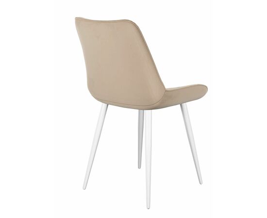 Стул DikLine 206М B03 BEIGE, ножки белые, изображение 3 | Интернет магазин мебели и декора LifeDekor