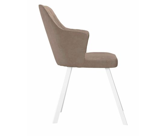 Стул DikLine 245 поворотный, К4 капучино, ножки белые, изображение 2 | Интернет магазин мебели и декора LifeDekor