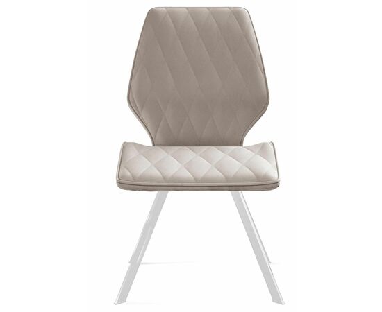 Стул DikLine 243 B03 BEIGE поворотный/ ножки белые, изображение 2 | Интернет магазин мебели и декора LifeDekor