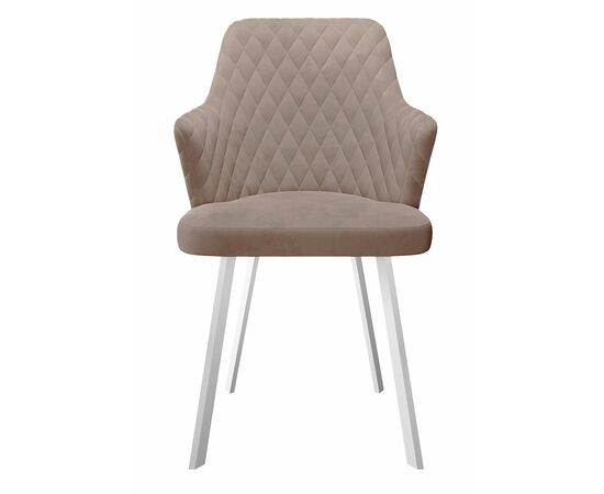 Стул DikLine 245 поворотный, К4 капучино, ножки белые, изображение 5 | Интернет магазин мебели и декора LifeDekor