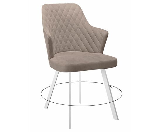 Стул DikLine 245 поворотный, К4 капучино, ножки белые | Интернет магазин мебели и декора LifeDekor