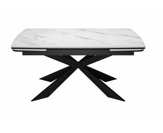 Стол DikLine KM160 мрамор С41 (керамика белая)/опоры черные, изображение 3 | Интернет магазин мебели и декора LifeDekor