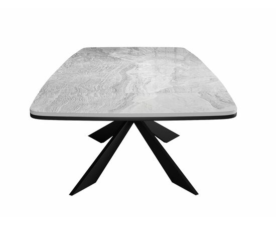 Стол DikLine KM160 мрамор С31 (керамика серая глянец)/опоры черные, изображение 5 | Интернет магазин мебели и декора LifeDekor