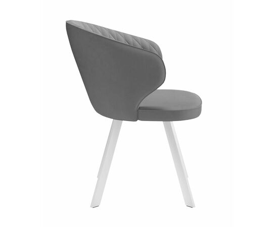 Стул DikLine 249 поворотный, B22 GREY, ножки белые, изображение 4 | Интернет магазин мебели и декора LifeDekor