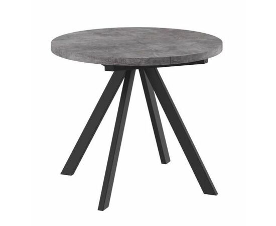 Стол круглый раздвижной Trio (RONDO)-90 (ДЫМЧАТАЯ КЕРАМИКА/ЧЕРНЫЙ) 90/125 | Интернет магазин мебели и декора LifeDekor