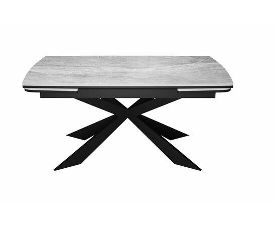 Стол DikLine KM160 мрамор С31 (керамика серая глянец)/опоры черные, изображение 3 | Интернет магазин мебели и декора LifeDekor