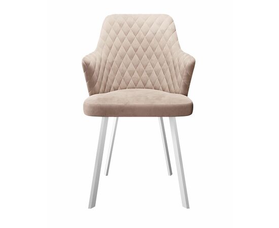 Стул DikLine 245 поворотный, C103 крем, ножки белые, изображение 2 | Интернет магазин мебели и декора LifeDekor