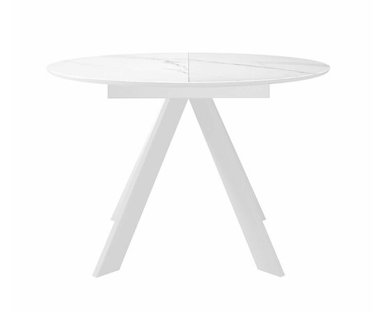 Стол DikLine SKC100 d1000 Керамика Белый мрамор/подстолье белое/опоры белые, изображение 3 | Интернет магазин мебели и декора LifeDekor