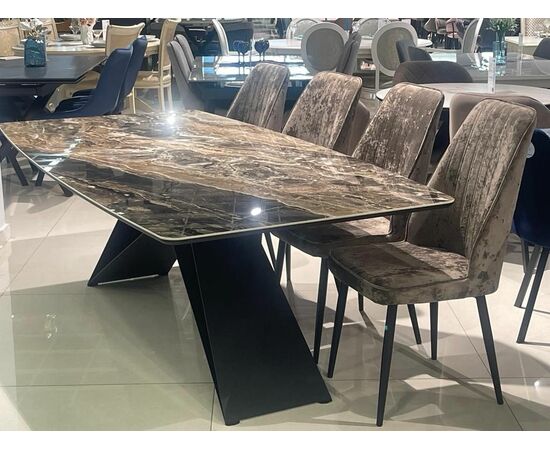 Стол DikLine SKY220 Керамика Amadeus/подстолье черное/опоры черные (2 уп.), изображение 5 | Интернет магазин мебели и декора LifeDekor