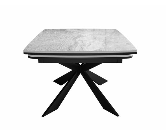 Стол DikLine KM160 мрамор С31 (керамика серая глянец)/опоры черные, изображение 6 | Интернет магазин мебели и декора LifeDekor