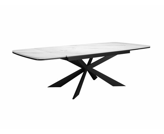 Стол DikLine KM160 мрамор С41 (керамика белая)/опоры черные, изображение 4 | Интернет магазин мебели и декора LifeDekor