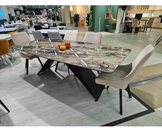 Стол DikLine SKY220 Керамика Amadeus/подстолье черное/опоры черные (2 уп.), изображение 8 | Интернет магазин мебели и декора LifeDekor