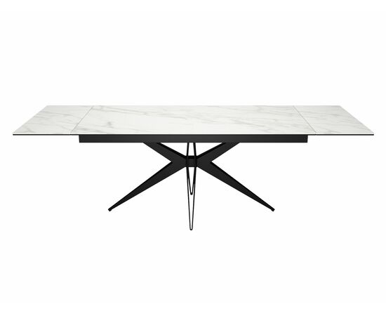 Стол DikLine KW160 мрамор С41 (керамика белая)/опоры черные, изображение 2 | Интернет магазин мебели и декора LifeDekor