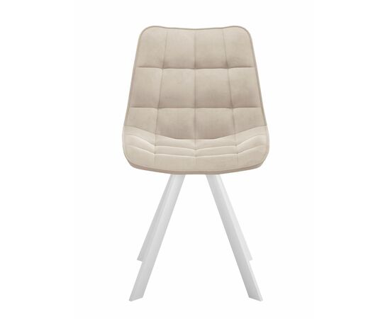 Стул DikLine 229 поворотный, B03 BEIGE, ножки белые, изображение 2 | Интернет магазин мебели и декора LifeDekor