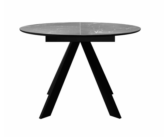 Стол DikLine SKC100 d1000 Керамика Серый мрамор/подстолье черное/опоры черные, изображение 2 | Интернет магазин мебели и декора LifeDekor