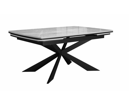 Стол DikLine KM160 мрамор С31 (керамика серая глянец)/опоры черные | Интернет магазин мебели и декора LifeDekor