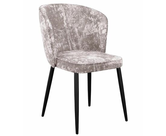 Стул DikLine 347 микровелюр M02 бежевый, ножки черные | Интернет магазин мебели и декора LifeDekor