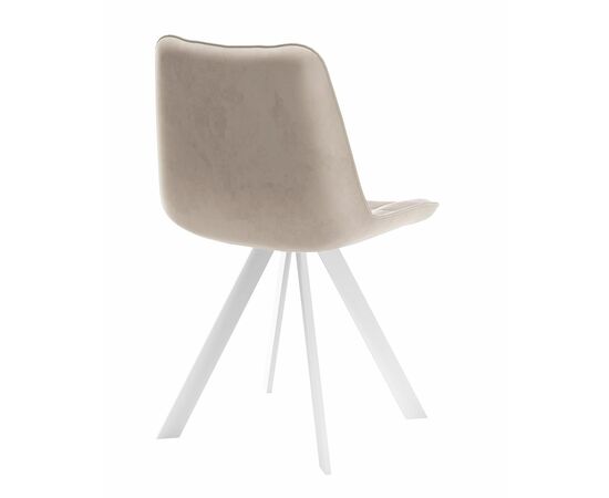 Стул DikLine 229 поворотный, B03 BEIGE, ножки белые, изображение 3 | Интернет магазин мебели и декора LifeDekor