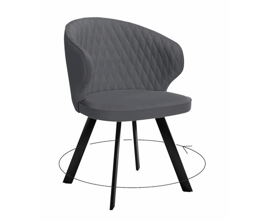 Стул DikLine 249 поворотный, B28 ANTRACITE, ножки черные | Интернет магазин мебели и декора LifeDekor