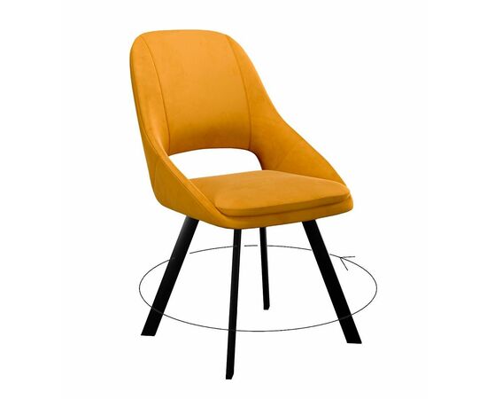 Стул DikLine 247 поворотный, Z280 апельсин, ножки черные | Интернет магазин мебели и декора LifeDekor