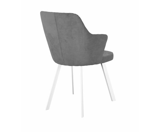 Стул DikLine 245 поворотный, C56 серый, ножки белые, изображение 3 | Интернет магазин мебели и декора LifeDekor
