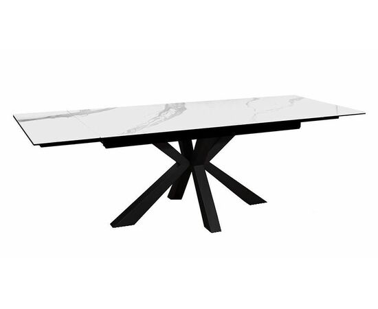 Стол DikLine SFE160 Керамика Белый мрамор/подстолье черное/опоры черные (2 уп.), изображение 2 | Интернет магазин мебели и декора LifeDekor