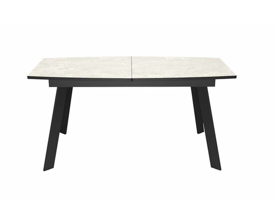 Стол DikLine XL160 хромикс белый/черный / опоры черные, изображение 3 | Интернет магазин мебели и декора LifeDekor